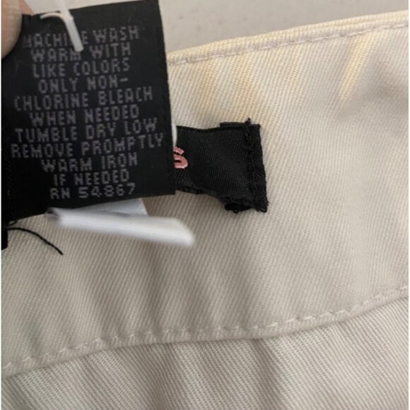 NWT Express Beige Cotton Mini Skirt Pleated Design Belt Loops Classic Size 6 - Picture 3 of 6